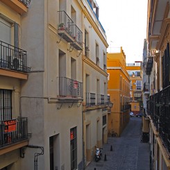 View from the balcony of the apartment in Seville