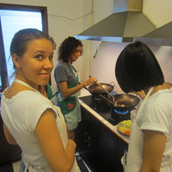 Cooking at Basil Cookery School in Chiang Mai
