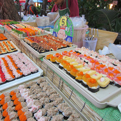 Sushi at Sunday Night Market in Chiang Mai