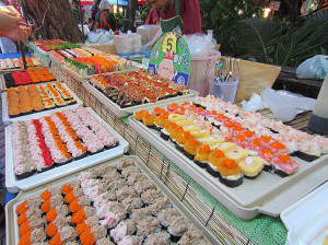 Sushi at Sunday Night Market in Chiang Mai