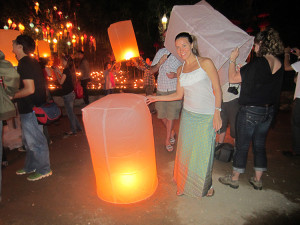 Me with the lantern during New Year's Eve in Chiang Mai
