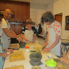 Making a Curry Basil Cookery School in Chiang Mai
